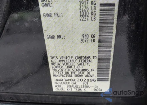 2016 Nissan Altima 2.5 S из США, поврежденный, VIN 1N4AL3AP6GC202896